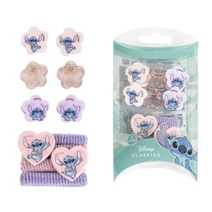 Disney Lilo și Stitch Alien Heart set de clamă de păr și elastic de păr în cutie
