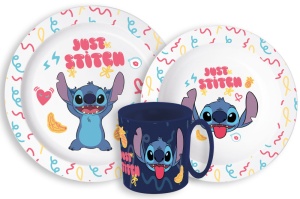 Disney Lilo și Stitch Palms Set de masă Disney Lilo & Stitch, set din microplastic cu cană 265 ml