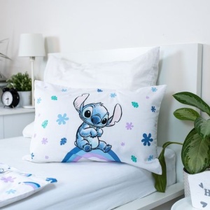 Disney Lilo și Stitch Rainbow Set lenjerie pat copii 100×135 cm, 40×60 cm - Img 4