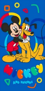 Disney Mickey Pluto Joy prosop de baie, prosop de plajă 70x140 cm (Uscare Rapidă)