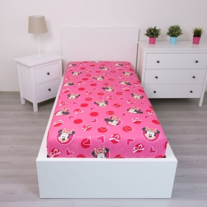 Disney Minnie Hearts cearșaf cu elastic 90x200 cm - Img 2