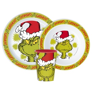 Grinchul Christmas Mischief serviciu de masă, set micro plastic, cu pahar 260 ml