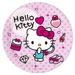 Hello Kitty Fashion farfurie de hârtie 8 buc 23 cm FSC
