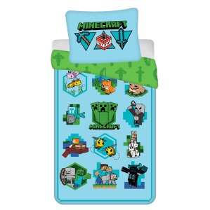 Minecraft Icons husă de pat 140×200cm, 70×90 cm
