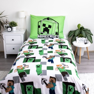 Minecraft Out of the Box set de lenjerie de pat 140×200cm, 70×90 cm microfibre - Img 3