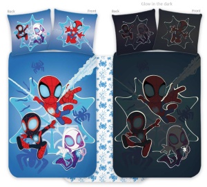 Omul Păianjen Spidey lenjerie de pat pentru copii care luminează în întuneric, pentru grădiniță 100x135cm, 40x60cm