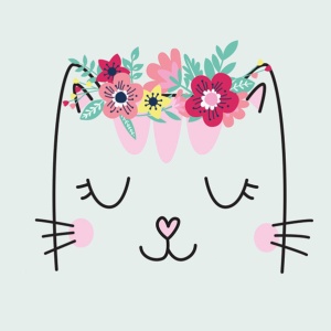 Pisică Flowers Wreath șervețel 20 de bucăți 33x33 cm