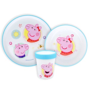 Purcelușa Peppa Core set de masă antiderapant, set micro plastic