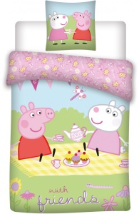 Purcelușa Peppa lenjerie de pat pentru copii 100×135cm, 40×60 cm