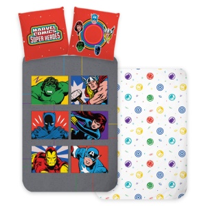 Avengers Symbols set de lenjerie de pat 140×200cm, 70×90 cm