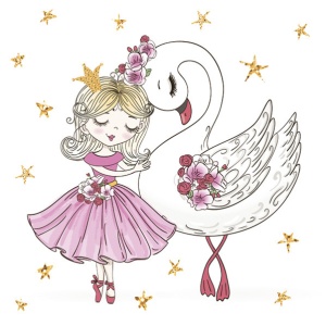 Balet With Swan Șervețel de balerină 20 bucăți 33x33 cm