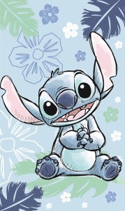 Disney Lilo și Stitch Ohana Blue prosop de mână, prosop pentru față, prosop 30x50cm