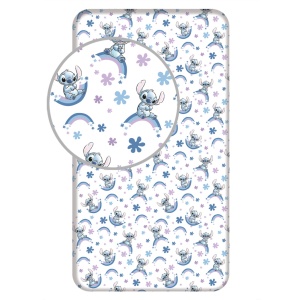 Disney Lilo și Stitch Rainbow cearșaf cu elastic 90x200 cm