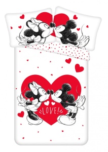 Disney Mickey Set de lenjerie de pat Minnie Love 140×200cm, 70×90 cm