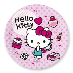 Hello Kitty Fashion farfurie de hârtie 8 buc 23 cm FSC - Img 2