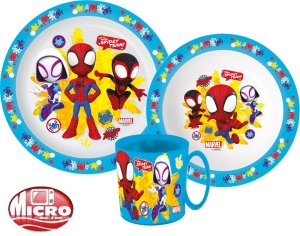 Omul Păianjen Spidey set de masă, set micro plastic cu cană 350 ml