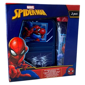 Omul Păianjen World of Web set cutie de sandviș + sticlă de aluminiu