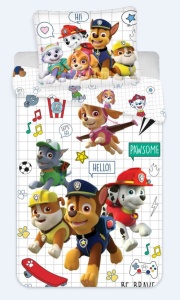 Patrula Cățelușilor Set lenjerie de pat pentru copii Grid 100×140cm, 40×45 cm - Img 2
