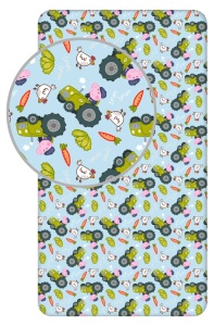 Purcelușa Peppa Cearșaf cu elastic George's Tractor 90x200 cm