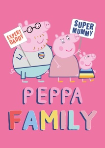 Purcelușa Peppa Pătură Family Pink din polar 100x140cm