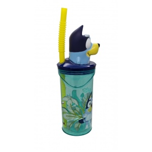 Bluey Splash Pahar cu pai din plastic 3D 360 ml - Img 2