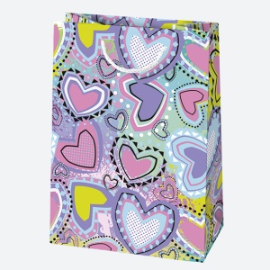 Colorat Colorful Pungă de cadou din hârtie pentru fete, 23x32x11 cm - Img 4