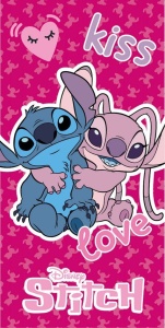 Disney Lilo și Stitch Kiss, Love prosop de baie, prosop de plajă 70x140 cm (Uscare rapidă)