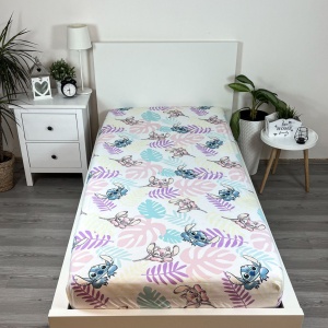 Disney Lilo și Stitch Leaves cearșaf cu elastic 90x200 cm - Img 2