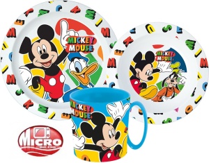 Disney Mickey Cool Summer set de veselă, set micro plastic cu cană 350 ml
