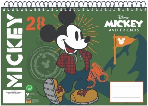 Disney Mickey Hike Caiet de schițe spirală A/4 30 file