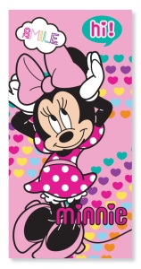 Disney Minnie Prosop de baie Hearts, Prosop de plajă 70x137 cm (Uscare Rapidă)