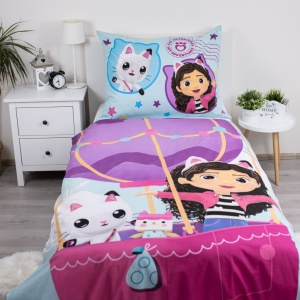 Gabby's Dollhouse Balloon set lenjerie pat 140×200cm, 70×90 cm - Img 2
