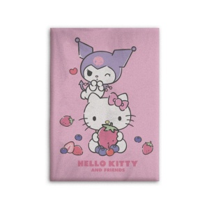 Hello Kitty Fruits pătură fleece 100x140cm - Img 2