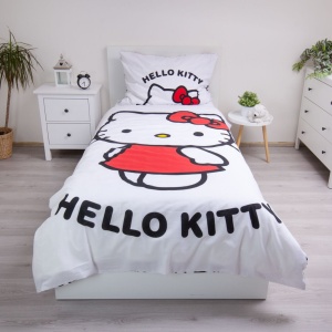 Hello Kitty White husa pentru așternut 140×200cm, 70×90 cm - Img 2