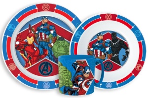 Avengers Army set de masă, set din plastic pentru microunde cu cană 265 ml