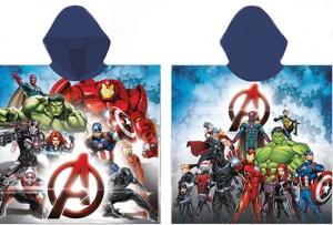 Avengers Poncho cu prosop de plajă Heroes 55x110 cm (Fast Dry)