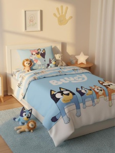 Bluey Family lenjerie de pat 140×200cm, 70x90 cm - Img 2