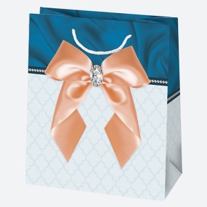 Colorat Bow sac de cadou din hârtie 19x23x10,5 cm - Img 3