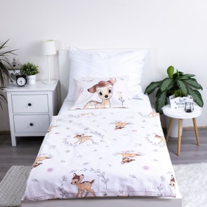 Disney Bambi Beige lenjerie de pat pentru copii 100×135cm, 40×60 cm - Img 3
