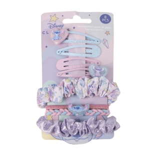 Disney Lilo și Stitch Cute Alien set de clame și elastice de păr, 8 bucăți