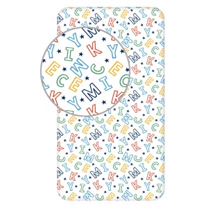 Disney Mickey Letters cearșaf cu elastic 90x200 cm