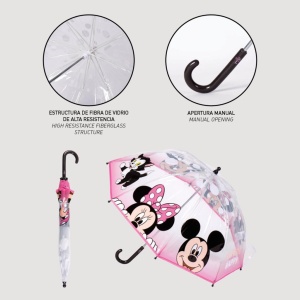 Disney Minnie Make Me Happy umbrelă transparentă pentru copii Ø71 cm - Img 3