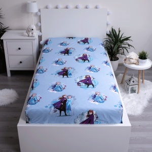Disney Regatul de gheață Blue Leaves cearșaf cu elastic 90*200 cm - Img 2