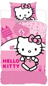 Hello Kitty Pink World set de pat 140×200cm, 70×90 cm