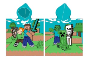 Minecraft Diamond Defender Poncho prosop de plajă 50x115 cm