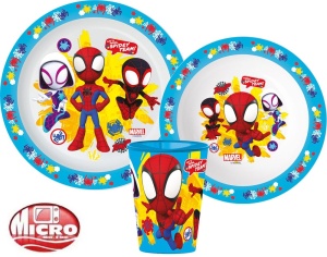 Omul Păianjen Spidey Team set de masă, set micro plastic, cu pahar 260 ml