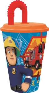 Pompierul Sam Pahar cu pai Rescue Mission, plastic 430 ml