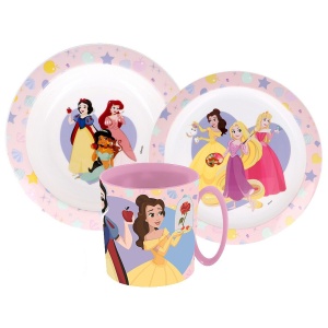 Prințesele Disney True set de masă, set din plastic micro cu cană 350 ml