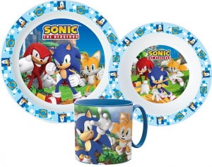 Sonic Ariciul Adventure set de masă, set micro din plastic cu ceașcă 265 ml