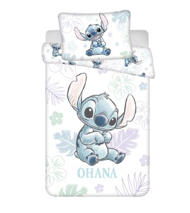 Disney Lilo și Stitch Ohana White Set lenjerie pat copii 100×135 cm, 40×60 cm